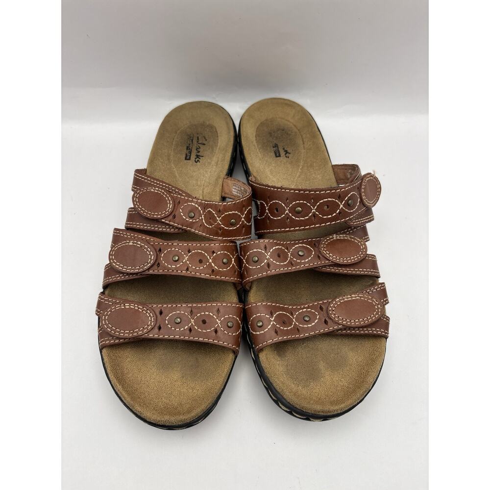 Clarks Leisa Cacti Q Brown Slide Sandals Women Size 7.5 - Picture 3 of 9